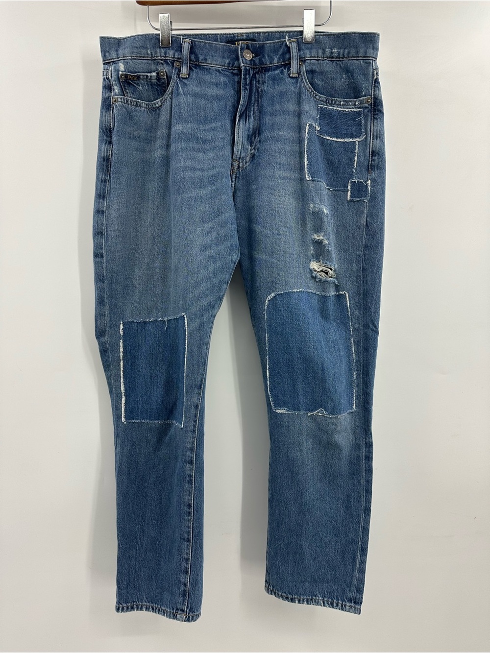 Polo Ralph Lauren Embroidered Big Pony Pocket Avery Boyfriend Patchwork Jeans - Picture 3 of 16